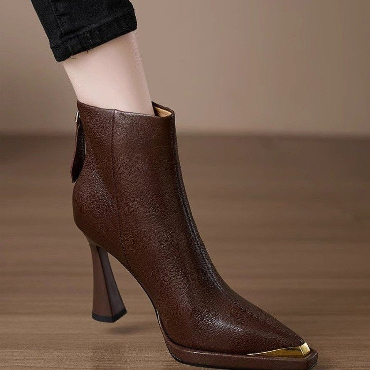 Women’s Pointed-Toe Chunky-Heel Side-Zip Boots FitiqueFit
