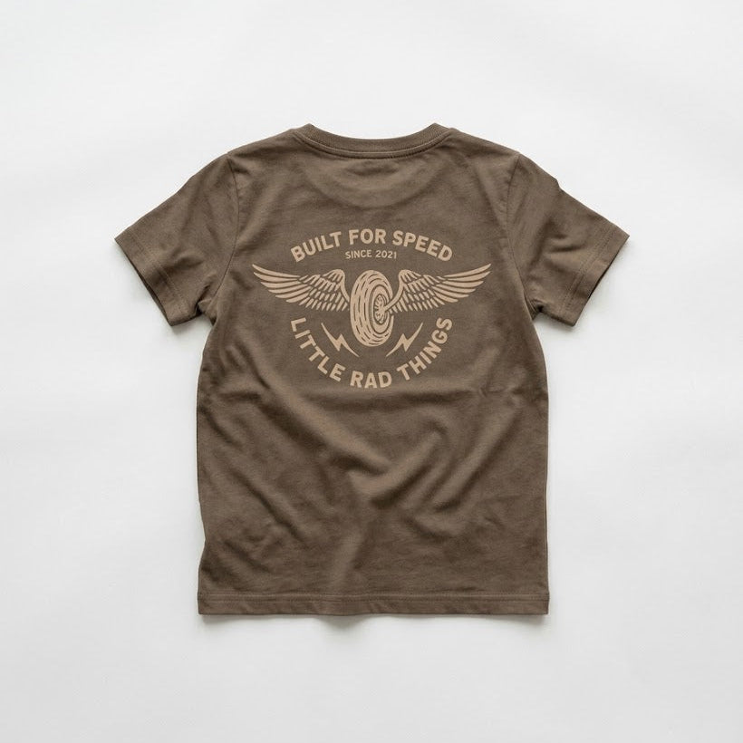 THE WINGED MECHANIC TEE - BROWN LITTLE RAD THINGS