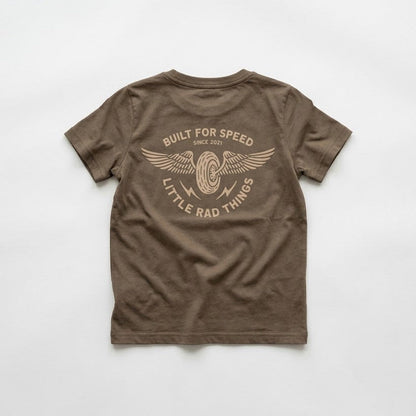 THE WINGED MECHANIC TEE - BROWN LITTLE RAD THINGS