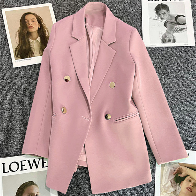 Women's Straight-Cut Blazer – Slim Fit Long Sleeve Suit Jacket FitiqueFit