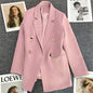 Women's Straight-Cut Blazer – Slim Fit Long Sleeve Suit Jacket FitiqueFit