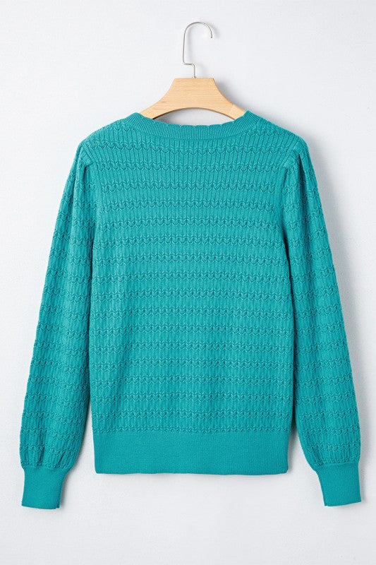 Solid Knit Ribbed Cuff Crewneck Sweater Shop Style & More | Fresh Looks, Everyday Deals & Free Shipping