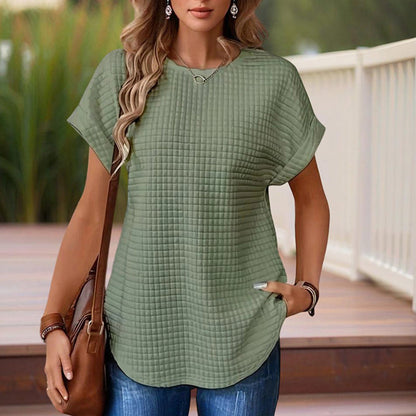 Women’s Textured Cuff Short‑Sleeve Tee FitiqueFit