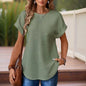 Women’s Textured Cuff Short‑Sleeve Tee FitiqueFit