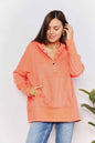 Double Take Quarter-Snap Dropped Shoulder Hoodie West2East Surf