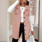 Wool-Like Sleeveless Vest with Lapel FitiqueFit
