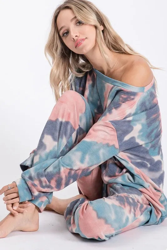 BiBi Tie Dye French Terry Casual Pants New Era Fashion LLc