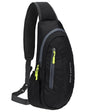 Black Lightweight Crossbody Sling Bag for Gym, Cycling, Travel - Unisex Chest Pack SnagBag