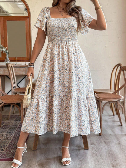 Plus Size Backless Midi Dress – Elegant Pleated Summer Party Dress FitiqueFit