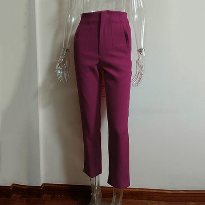 Women's High-Waisted Straight Leg Pants FitiqueFit