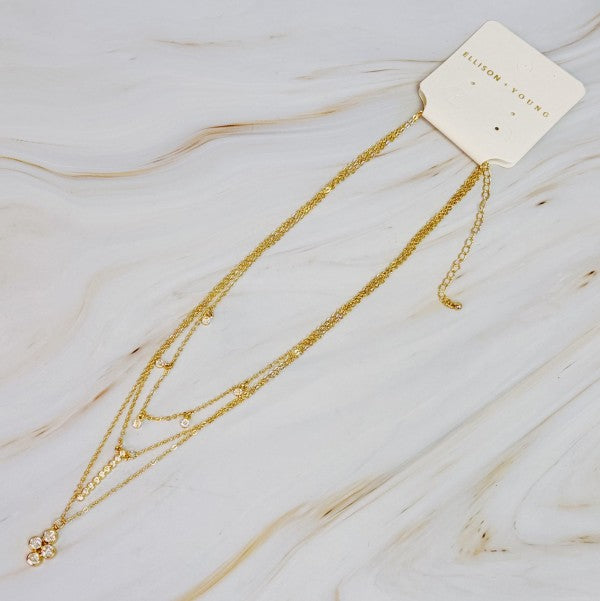 Bezel Crystals Layered Chain Necklace Shop Style & More | Fresh Looks, Everyday Deals & Free Shipping