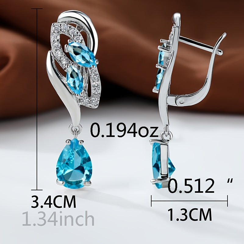 Romantic Flower Dangle Earrings Women Birthstone Party Earrings Jewelry Gifts NovaCart