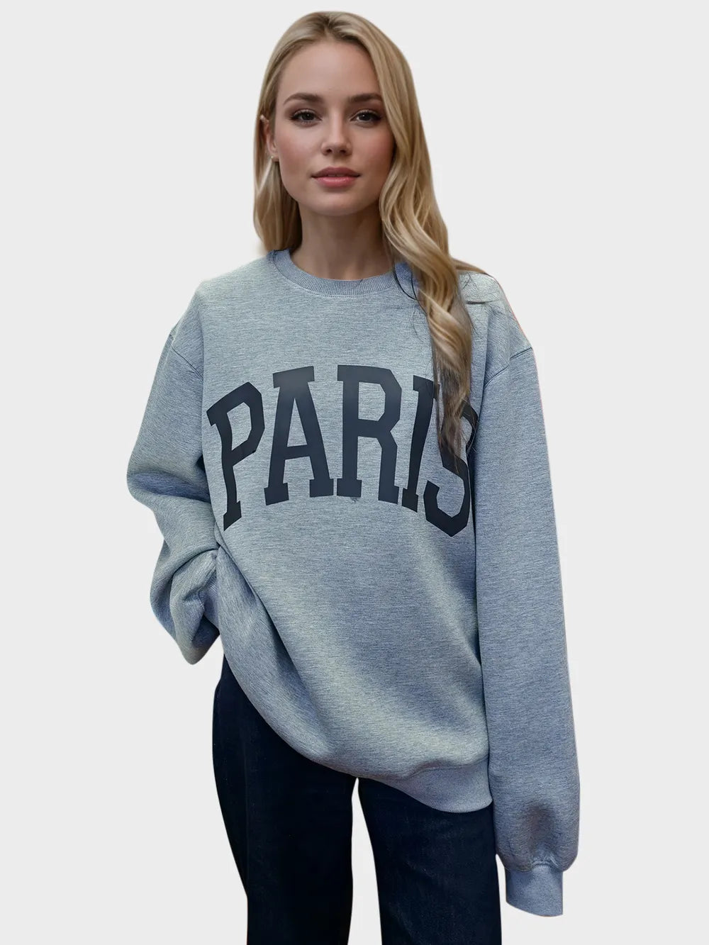 Basic Bae PARIS Round Neck Long Sleeve Air Scuba Sweatshirt New Era Fashion LLc