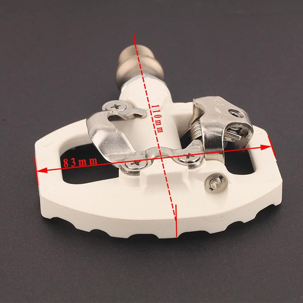 MTB Pedals Clipless SPD Self-Locking Pedals Compatible with Shimano SPD Lightweight Nylon Fiber Bicycle Platform Pedals with Cleat Included for BMX MTB Spin Trekking Bike，9/16" White
