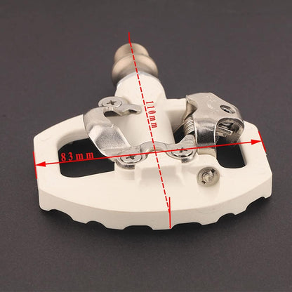 MTB Pedals Clipless SPD Self-Locking Pedals Compatible with Shimano SPD Lightweight Nylon Fiber Bicycle Platform Pedals with Cleat Included for BMX MTB Spin Trekking Bike，9/16" White