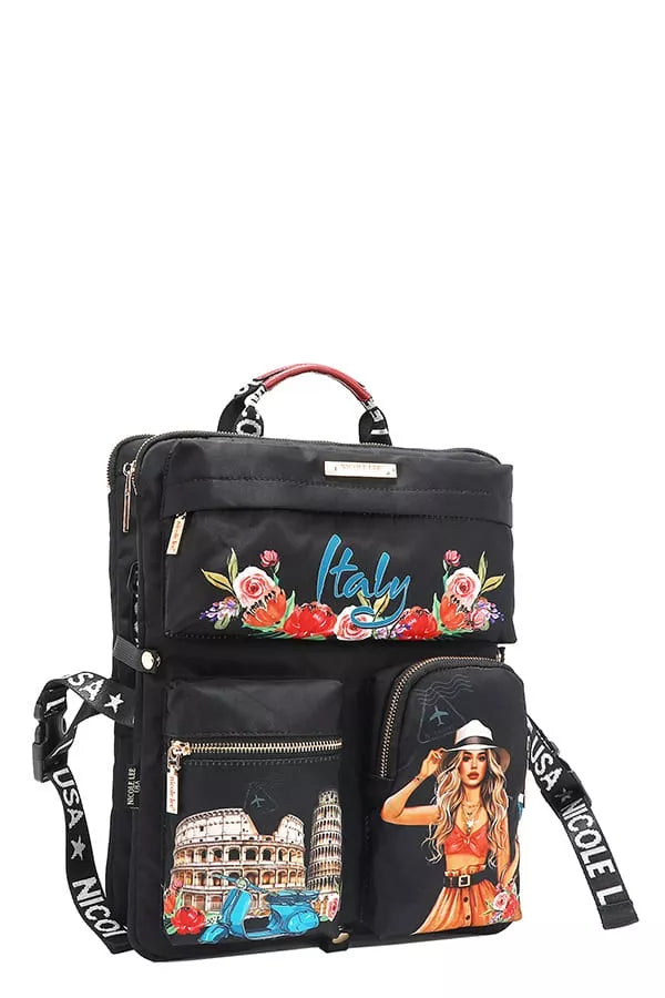 Nicole Lee USA Multi-Pocket Travel Backpack West2East Surf