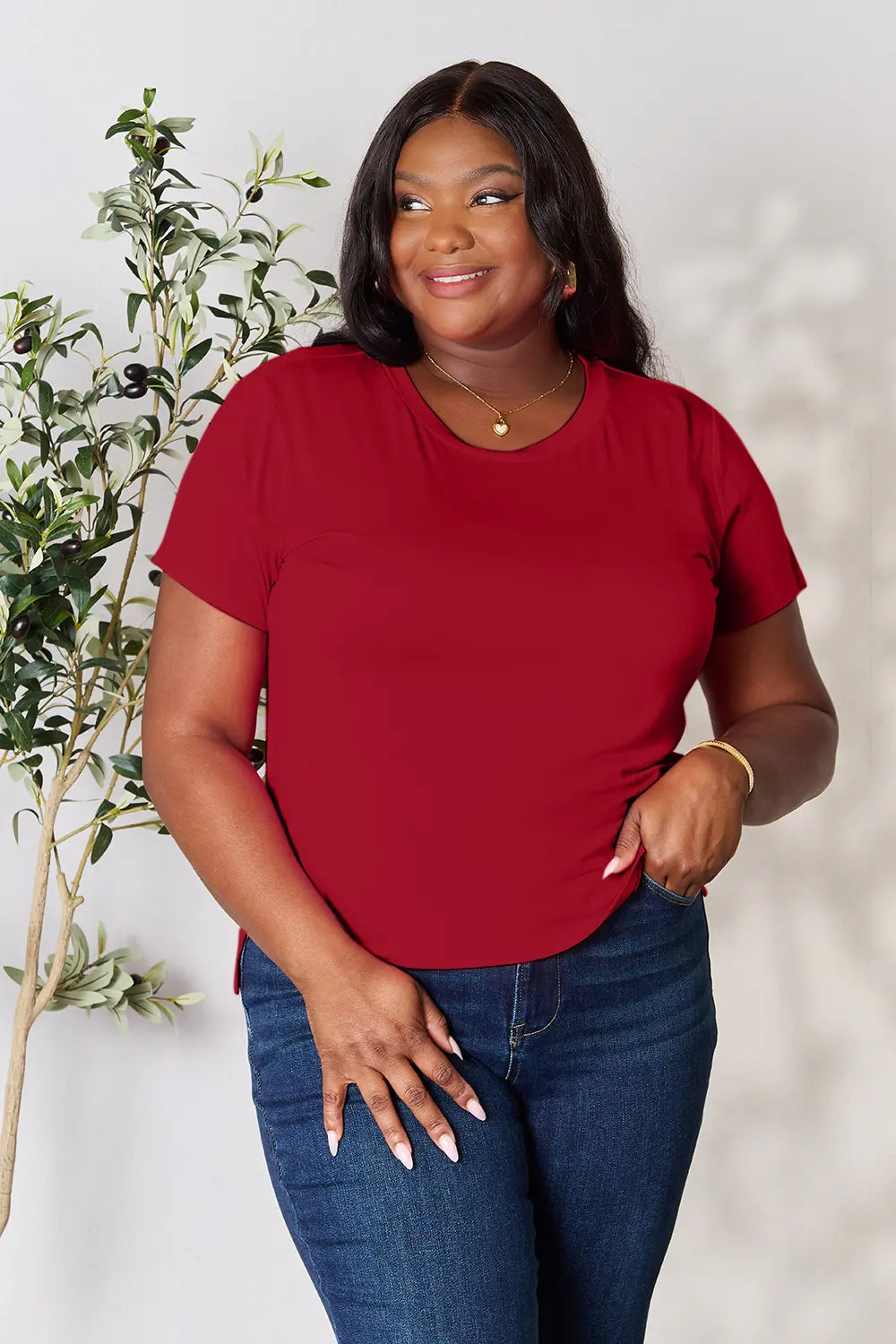 Basic Bae Full Size Round Neck Short Sleeve T-Shirt West2East Surf