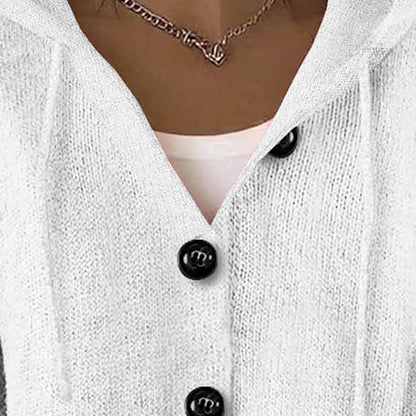 Women’s Button-Down Hoodie Cardigan Sweater Coat FitiqueFit