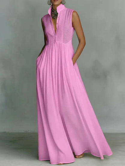 Women's French-Style High-Waist Midi Dress with Ribbon Tie FitiqueFit