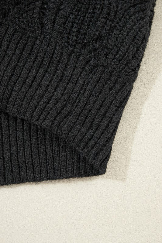 Hollow-Out Knit V-Neck Drop Shoulder Sweater Shop Style & More | Fresh Looks, Everyday Deals & Free Shipping