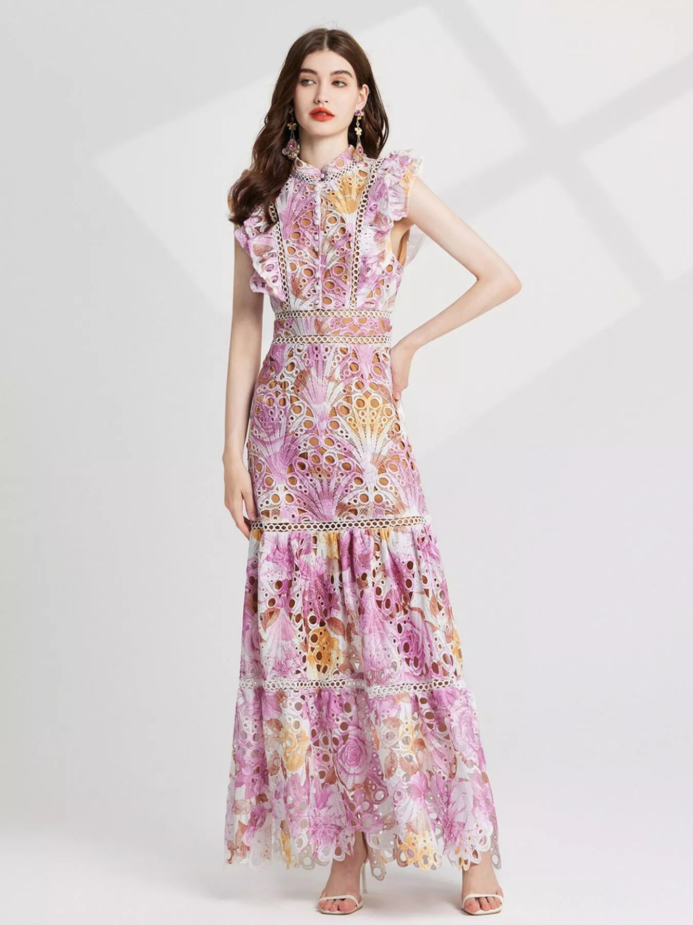Floral Lace Detail Maxi Dress New Era Fashion LLc