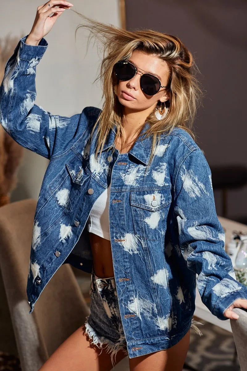 BiBi Washed Tie Dye Denim Jacket West2East Surf