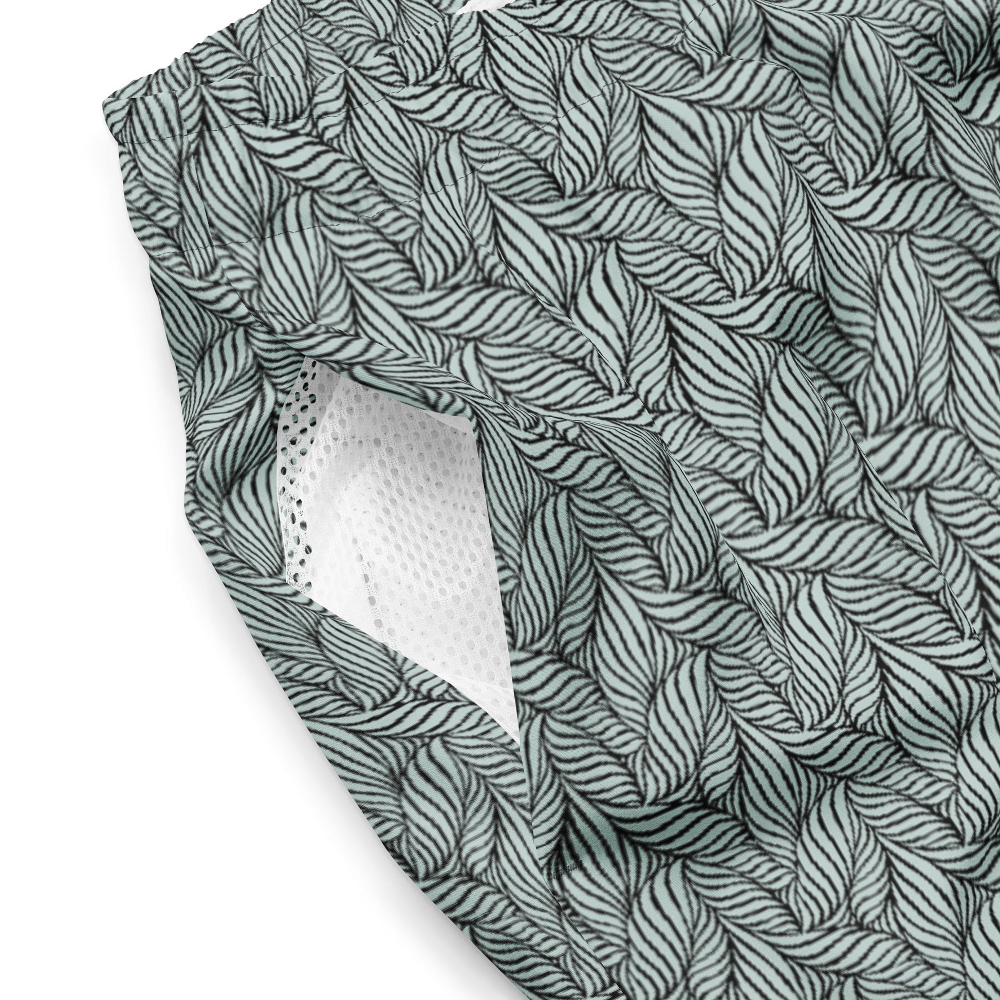 Men's Eco Grey Palm Swim Trunks New Era Fashion LLc