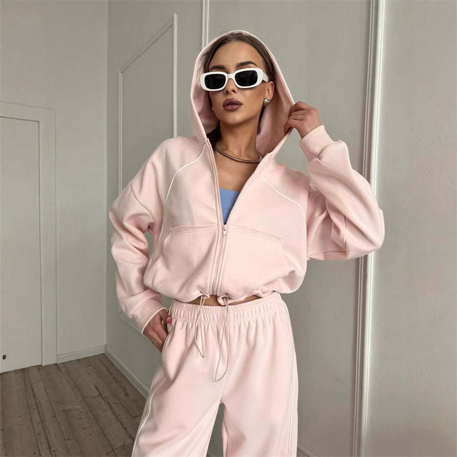 Women’s Sportswear Set Solid Color Cardigan Set FitiqueFit