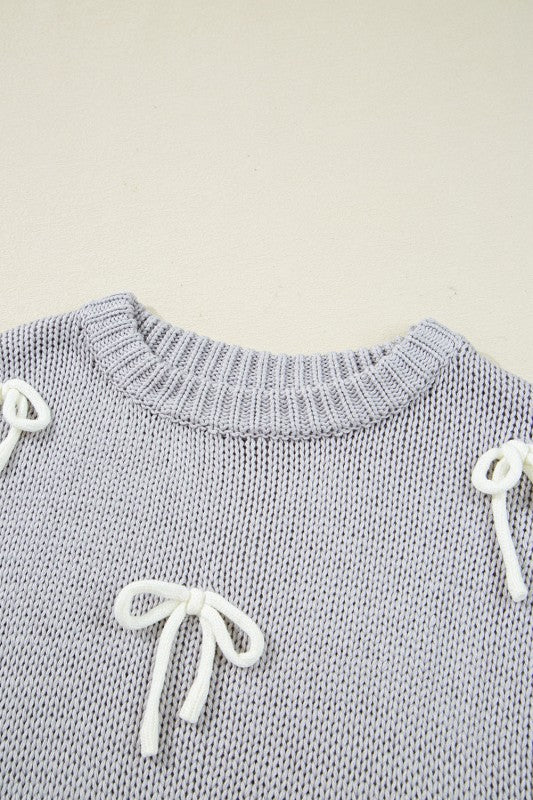 Solid Bow Applique Cap Sleeve Sweater Shop Style & More | Fresh Looks, Everyday Deals & Free Shipping