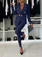 Lapel Button-Down Jacket & Slim-Fit Trousers Suit – 15 Colors XS–XXL FitiqueFit