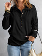 Women's Loose Fit Long Sleeve Knit Top – Button Detail, S–5XL FitiqueFit