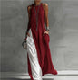 Off-Shoulder Color-Block Flared Maxi Dress with Pockets | 5 Colors FitiqueFit