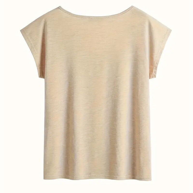 Short Sleeve T-Shirt Floral Heart Print Summer Casual Top FitiqueFit