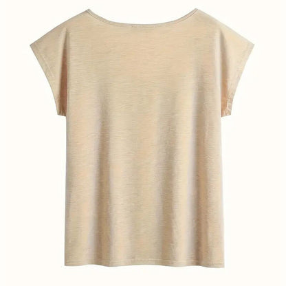 Short Sleeve T-Shirt Floral Heart Print Summer Casual Top FitiqueFit