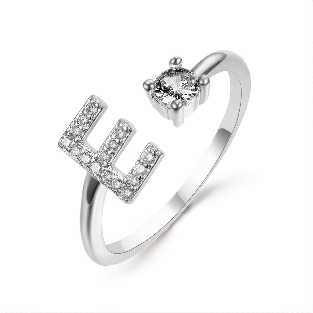 Popular Fashion Silvery AZ Letter Ring Initials Wedding Love Couple Rings Bridesmaid Gift NovaCart