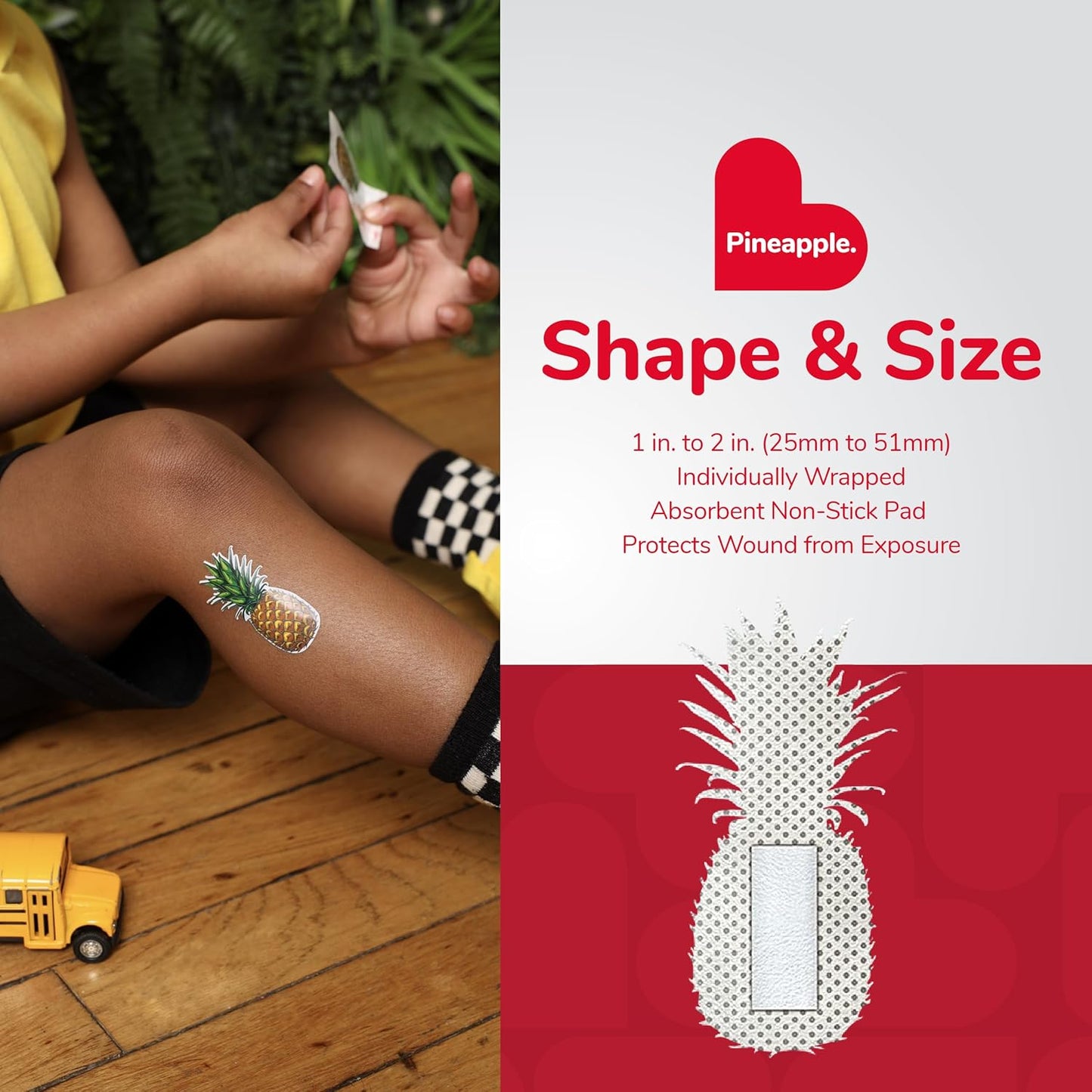 Bandages, Pineapple Shaped Self Adhesive Bandage Set, Latex Free, Sterile Wound Care, 24 Count