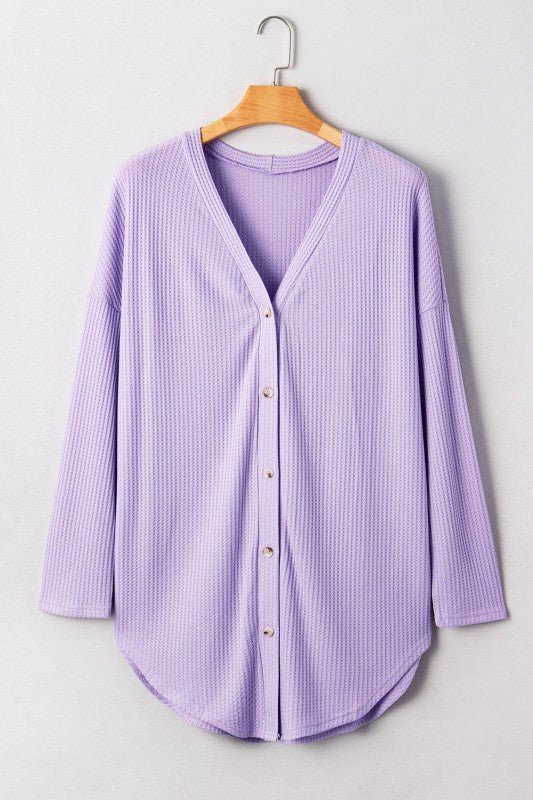 Plus Size Solid Waffle Knit Button-Front Cardigan Shop Style & More | Fresh Looks, Everyday Deals & Free Shipping