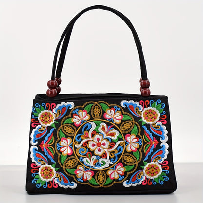 Embroidered Handbag, Double Zipper Bag, Women's Printed Handbag NovaCart