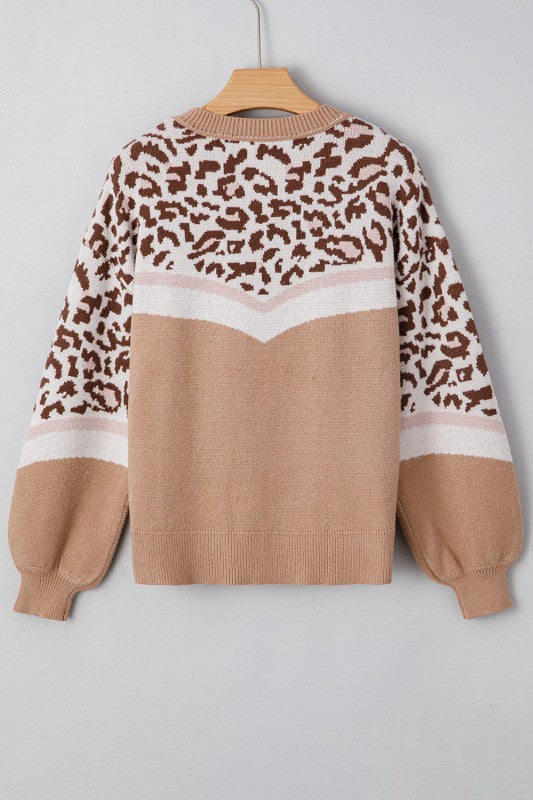 Leopard Colorblock Puff Sleeve Sweater Shop Style & More | Fresh Looks, Everyday Deals & Free Shipping