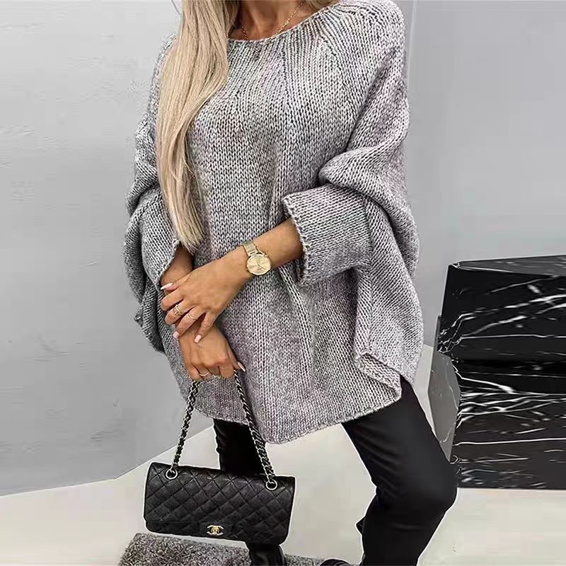 Winter Loose Batwing Sleeve Pullover Sweater Fashion Oversized Knitted Shawl Sweater Tops For Women Clothing Grayceful LLC