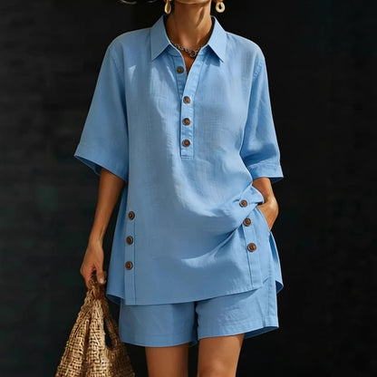 Short-Sleeve Shirt & Loose Pants Two-Piece Set – 4 Colors, S–5XL FitiqueFit