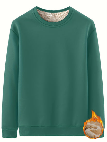 New Men's Casual Fashionable Solid Color Crew Neck Sweatshirts For Autumn And Winter NovaCart