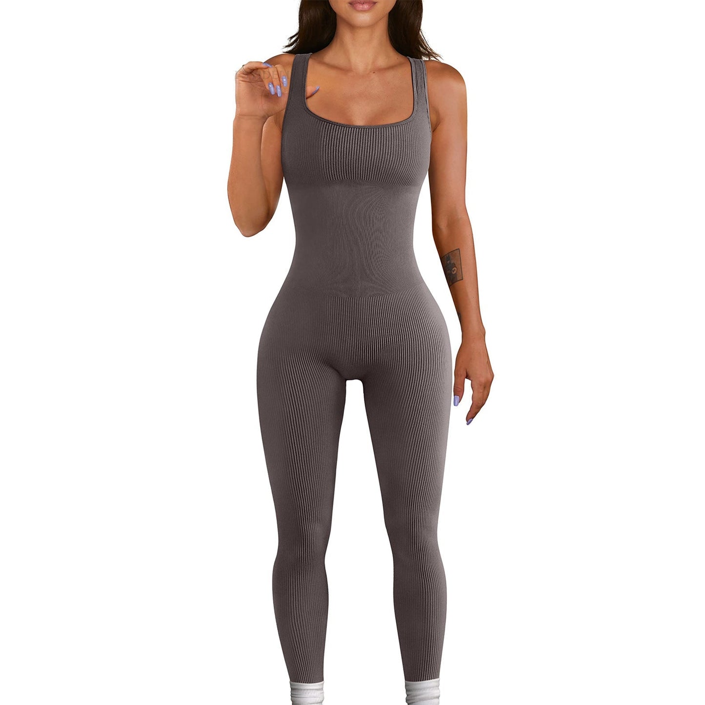 Women’s Ribbed Sleeveless Jumpsuit FitiqueFit