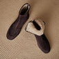 Women’s Fleece-Lined Ankle Boots – Round Toe Low Heel Winter Boots FitiqueFit