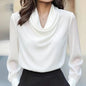 Women's Elegant Draped Neck Blouse FitiqueFit