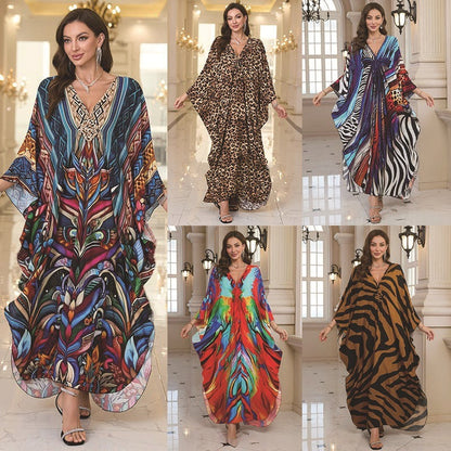 Fashion Personalized Cotton Printed Beach Dress Women Grayceful LLC