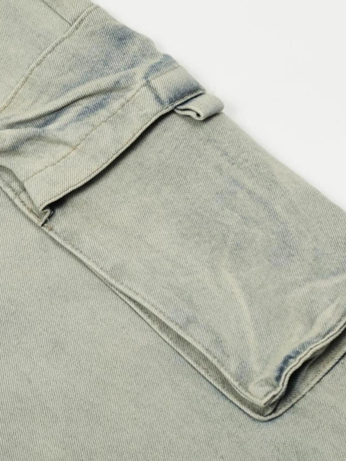 Men's Washed Multi-Pocket Straight Cargo Jeans New Era Fashion LLc