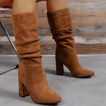 European & American Slip-On High Heel Fashion Boots – Women’s Elegant Booties FitiqueFit