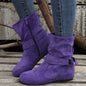 1.18inch Inner Height Increase Women's Short Boots with Flat Sole, Buckle Closure, Comfortable, Warm, and Lightweight, Women Shoes NovaCart