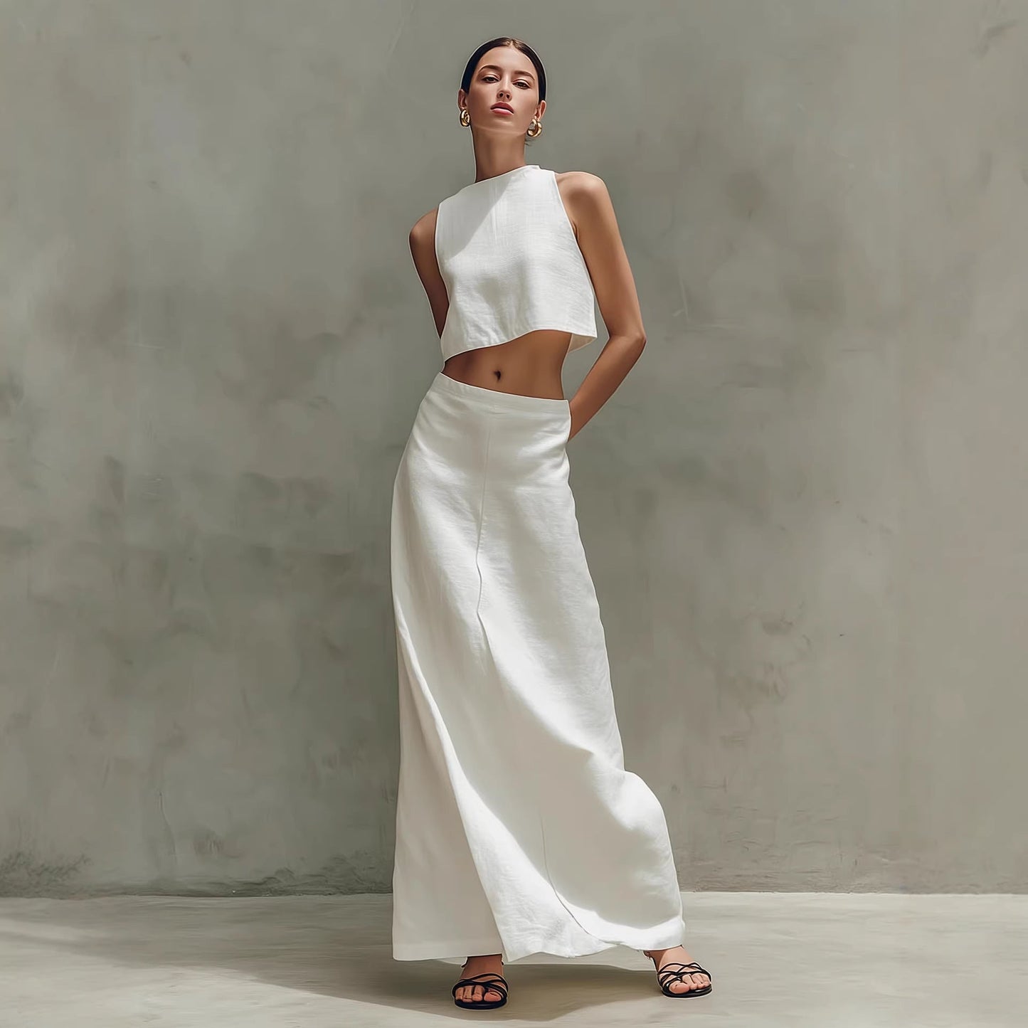 Women's Sleeveless Slimming Maxi Dress Two-Piece Set FitiqueFit